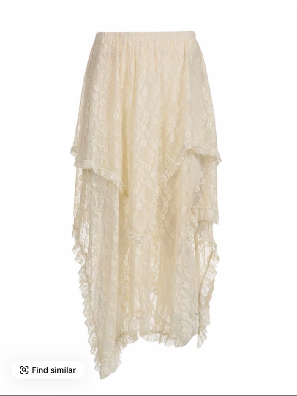 Lace High-Low Ivory Skirt